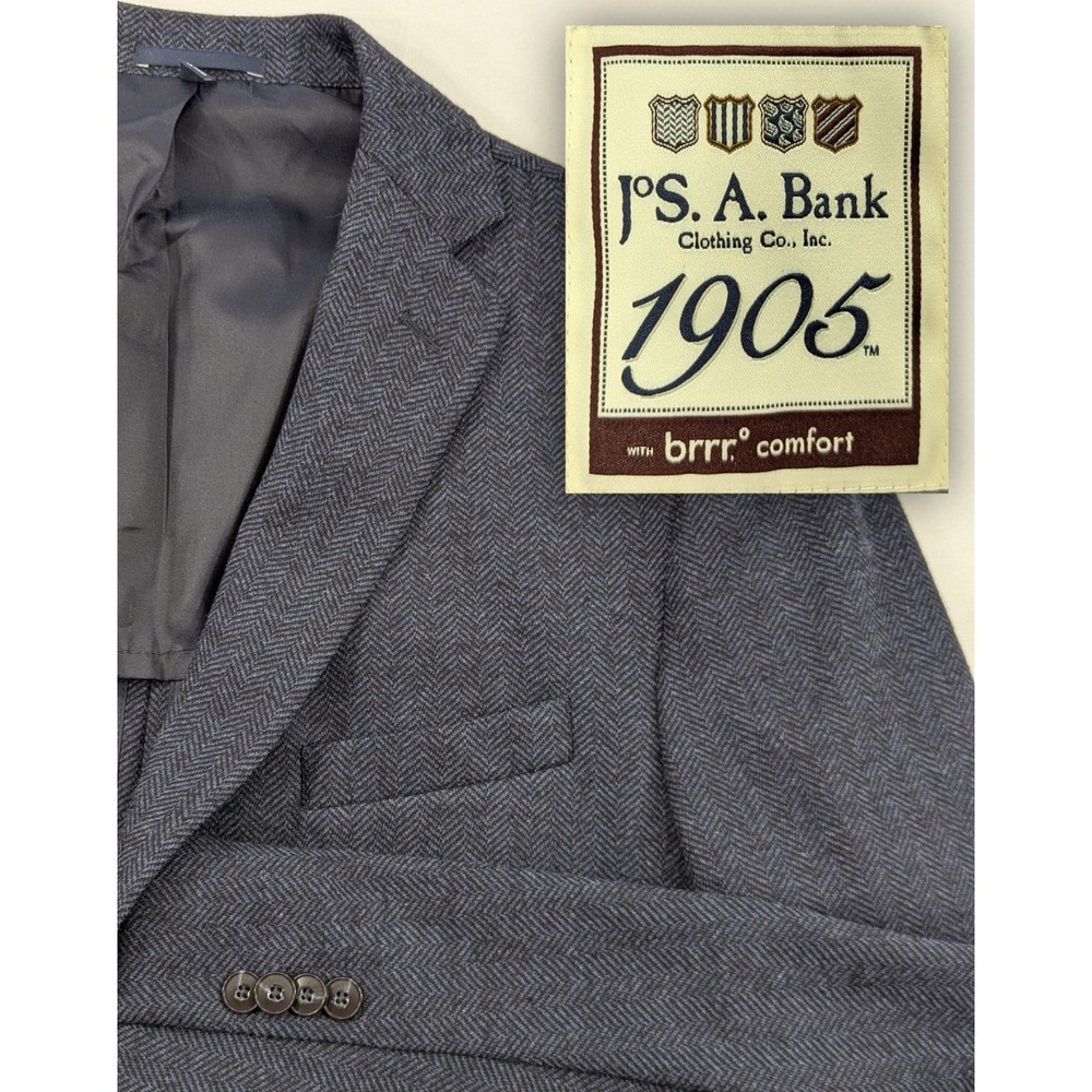 Jos. A. Bank 1905 Cotton Wool Blazer Coat Sports Jacket Slub Hopsack 46R Slim